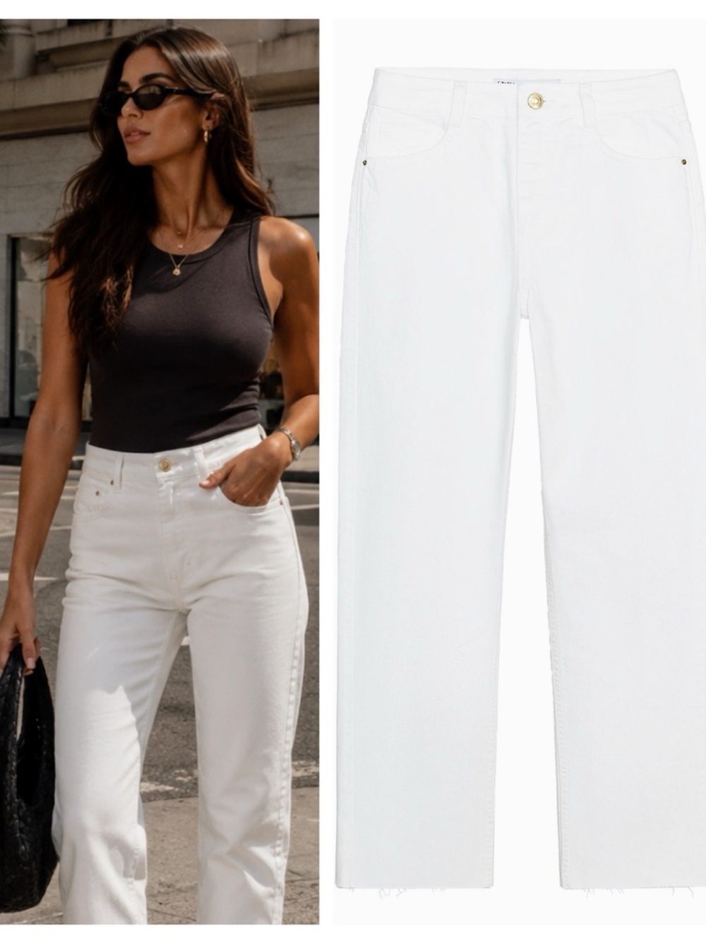 ZARA high rise ankle jeans with straight leg
